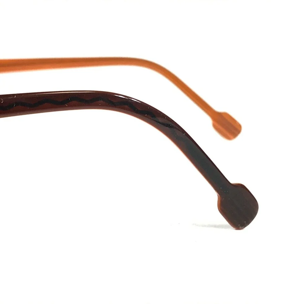 THEO Eyeglasses Frames christoph 18 Brown Striped Orange Rectangular 48-19-135